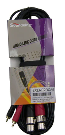 EVENT AUDIO 2XLRF2RCA5 - 5m 2x XLR 3 pin female to 2x RCA male signal lead