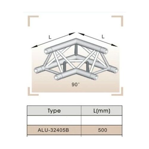 ALUTRUSS ALU32405B ALUMINIUM TWO-WAY TRI-TRUSS CORNER / 290MM - Image 2