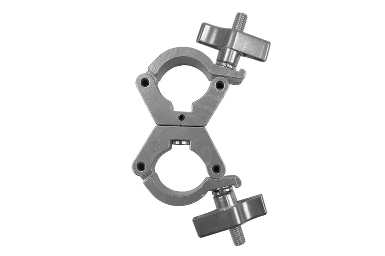 Event Lighting CLAMPDP30S - Aluminium Double Swivel Pipe Clamp (Suits 30-35mm) - Silver