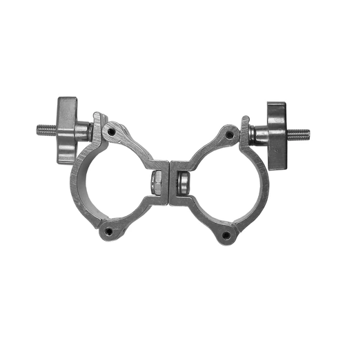 Event Lighting CLAMPDP50LS - Aluminium Double Swivel Pipe Clamp (Suits 46-51mm) - Silver - Image 2