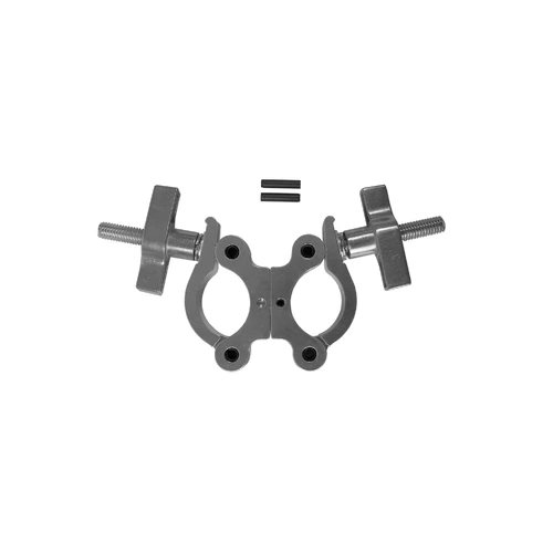 Event Lighting CLAMPDP50S - Aluminium Double Swivel Pipe Clamp (Suits 38-51mm) - Silver - Image 2