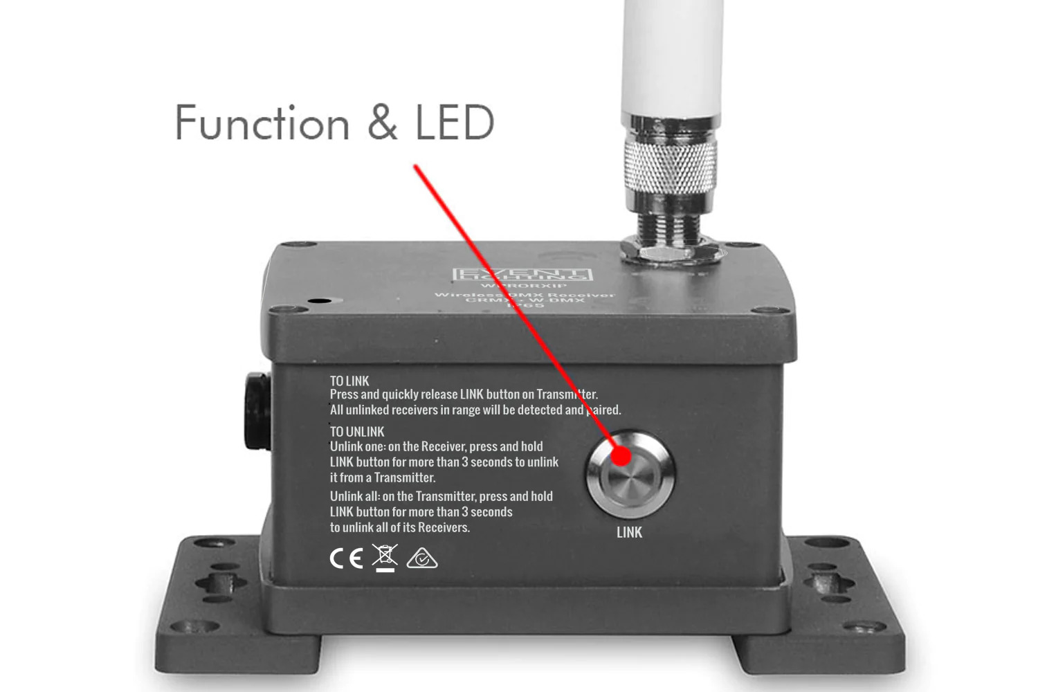 EVENT LIGHTING WPROTXIP - IP65 Transmitter with WDMX G3/4 & CRMX - Image 3