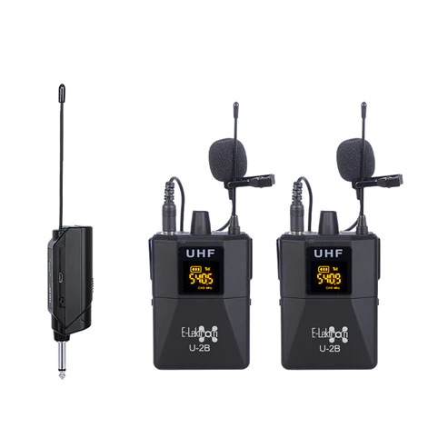 E-Lektron 2.4G wireless lavalier Microphone with charging case