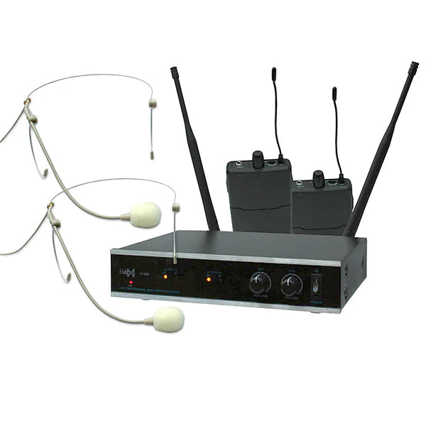 E-Lektron IU-2082HS digital UHF 2 x Headset wireless microphone system