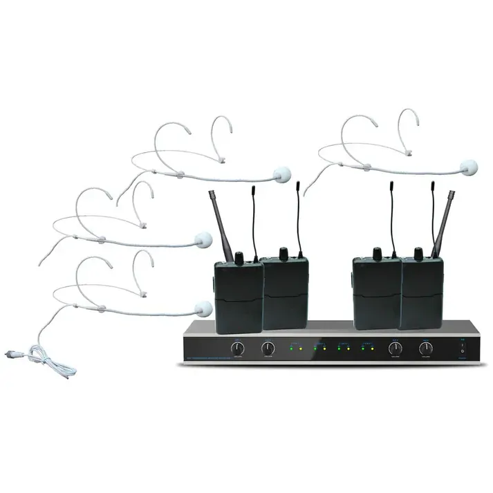 E-Lektron IU-4011H Digital UHF 4 x Headset Microphones System