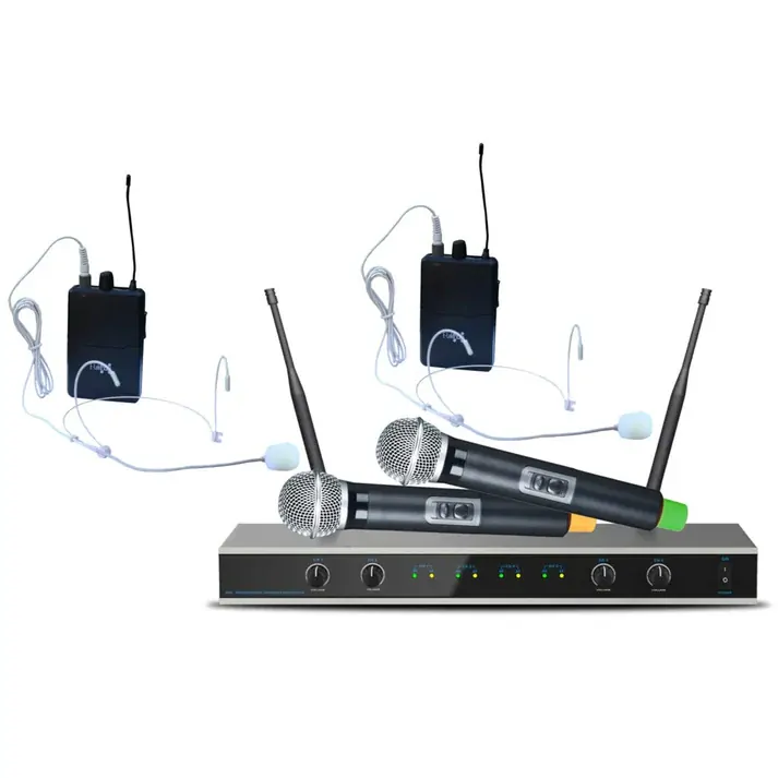 E-Lektron IU-4011MH Digital UHF 2 x Handheld 2 x Headset Microphones
