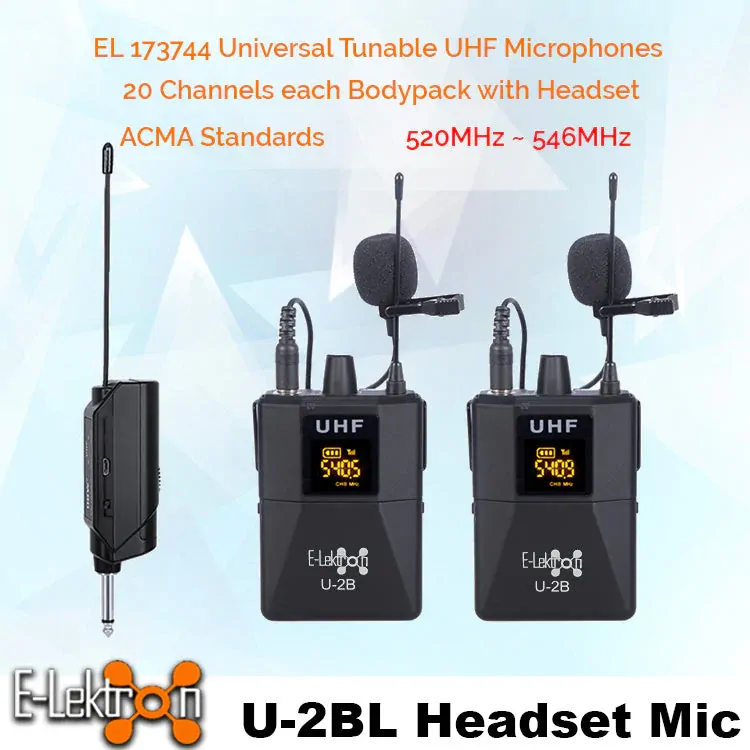 E-Lektron 2.4G wireless lavalier Microphone with charging case