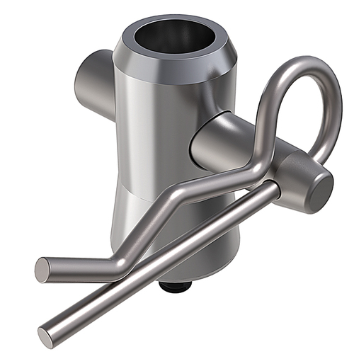 GLOBAL TRUSS F14 Truss Cube Junction Half-Spigot Connector with M4 Bolt, Pin & R-Clip - Image 2