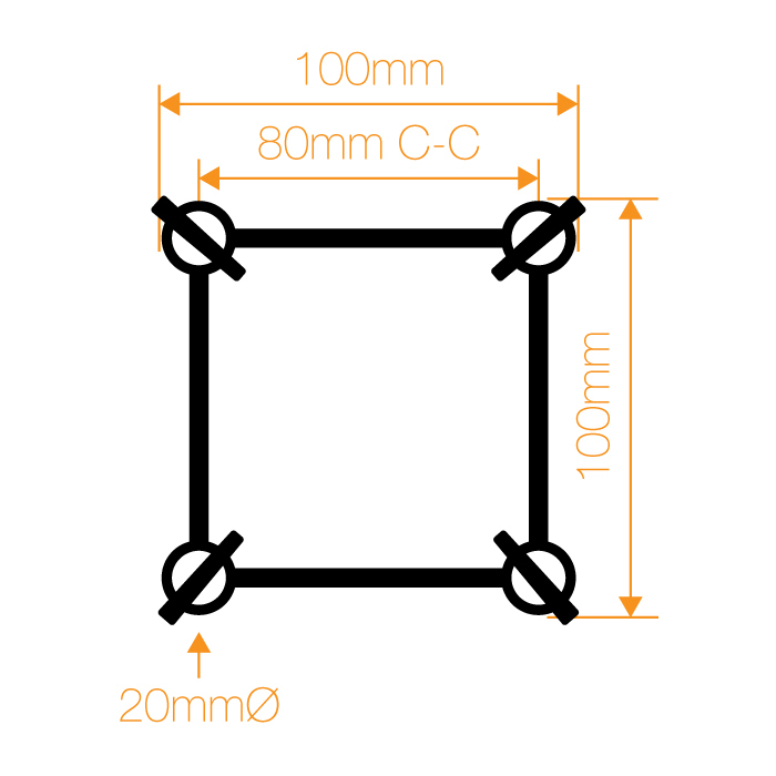 GLOBAL TRUSS F14 Square 3.0m Linear Truss with Spigots, Pins & R-Clips - Image 3