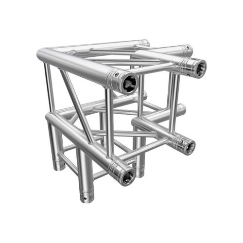 GLOBAL TRUSS F34 Square Truss 3 Way 90 Degree Corner to Vertical Junction with Spigots, Pins & R-Clips - Image 2