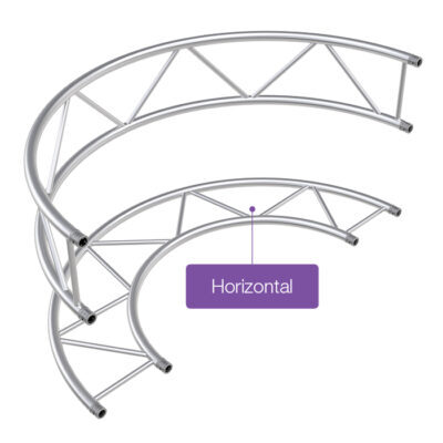 F42P Flat 2.0mR (4.0mO) 90 Degree Radial Truss - Horizontal (4 parts to a Circle)